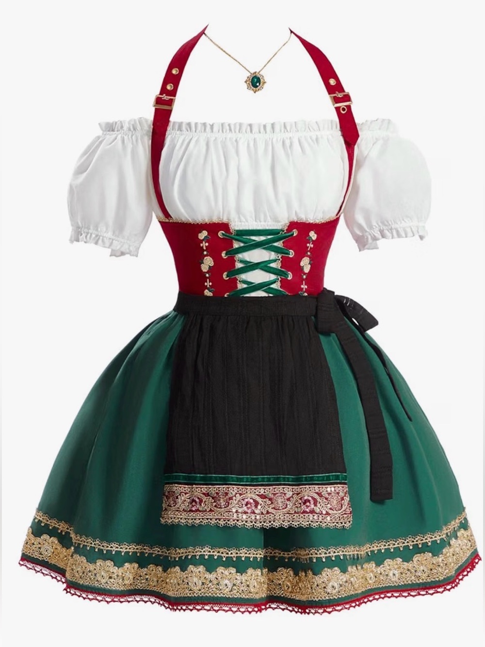 Dirndl Costume with White Blouse